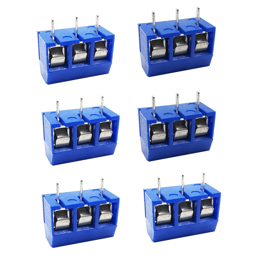 5–50 Stück KF301-2P KF301-3P 5 mm PCB-Schraubklemmenblock KF301 2-poliger 3-poliger Drahtverbinder gerade Nadel blau