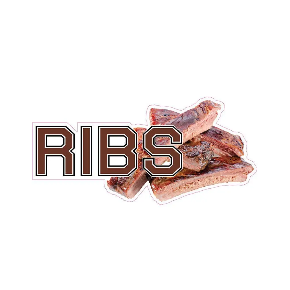 Guadalupe Ross Metal  Ribs Concession Restaurant Food Truck Die-Cut Wall Decor Sign 12x8 Inches