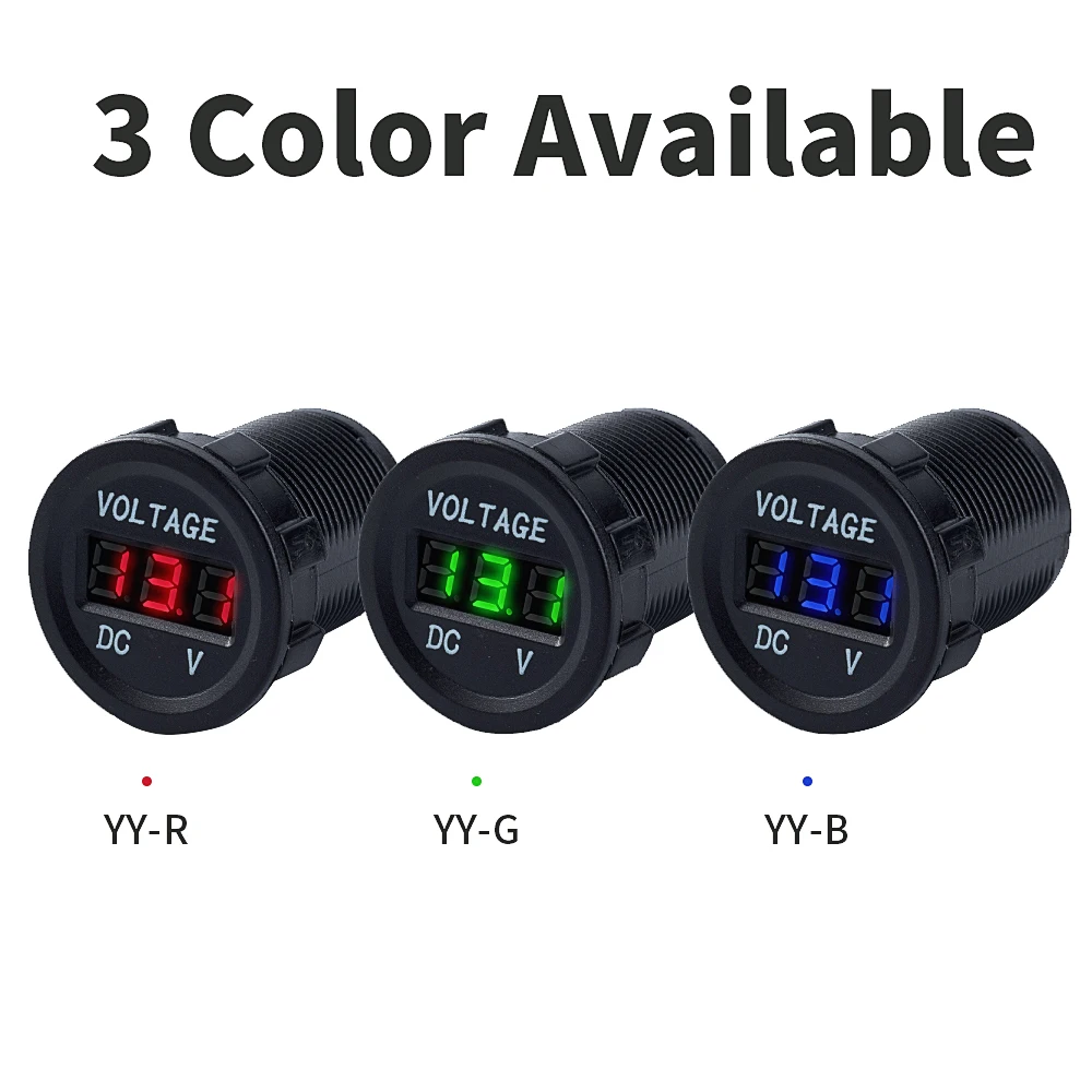 12V 24V Auto Led Display Modified Car Charger Adapter Motorcycle Voltmeter for Car Boat Marine