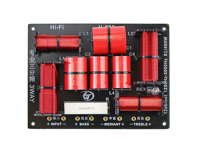 Ghxamp 400w 3-Wege-Crossover-Hifi-Hochtöner Midange Woofer-Lautsprecher-Crossover 1250h 5000Hz mit hohem Schutz 12dB/Oct 1 Stk – Detail 6