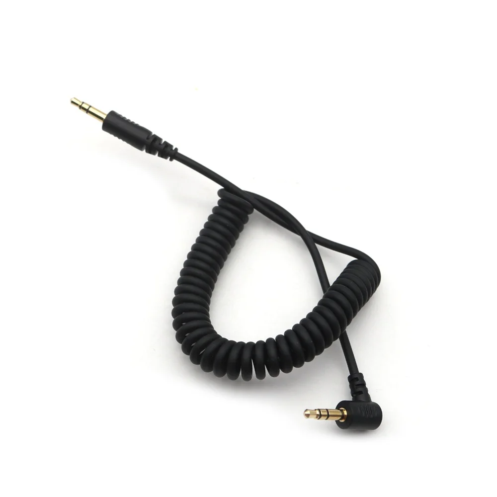 3.5-3.5MM Shutter Release Spiral Cable With 90 Degree Remote Shutter Release Cable for  camera with 3.5mm interface 1.5M