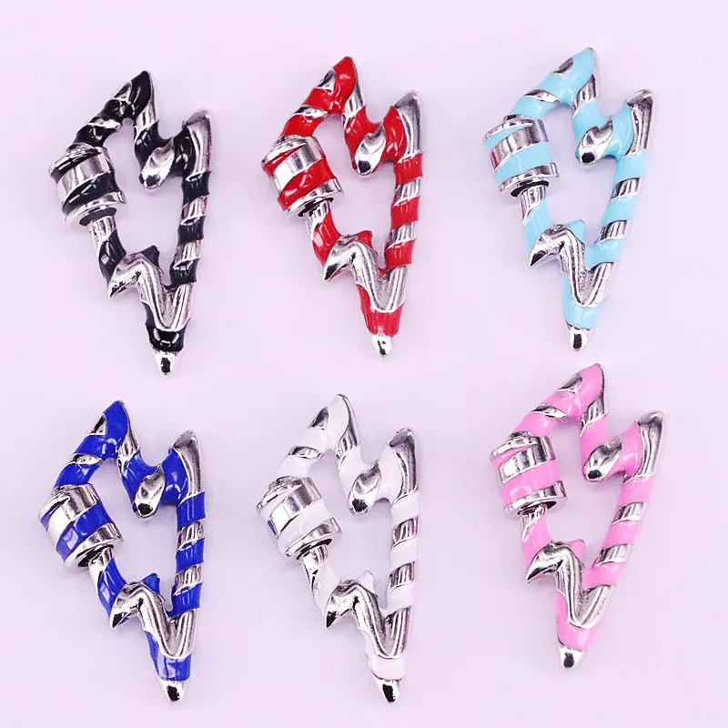 

5Pcs,Colorful Enamel Pave Lightning Bolt Clasp, Gold Carabiner Clasp, 20x32mm, For Jewelry Making DIY Accessories