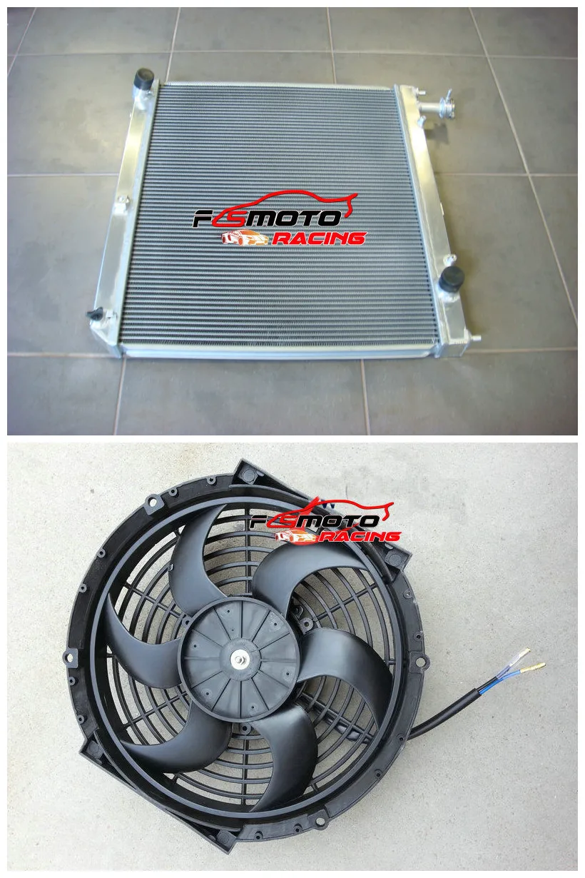 2 core 1995-2004 aluminum Radiator+Fan Racing for TOYOTA Hiace SBV 1995-2004 1996 1997 1998 1999 2000 2001 02 03