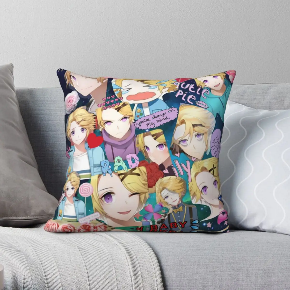 

Mystic Messenger Yoosung Square Pillowcase Polyester Linen Velvet Pattern Zip Decor Home Cushion Cover