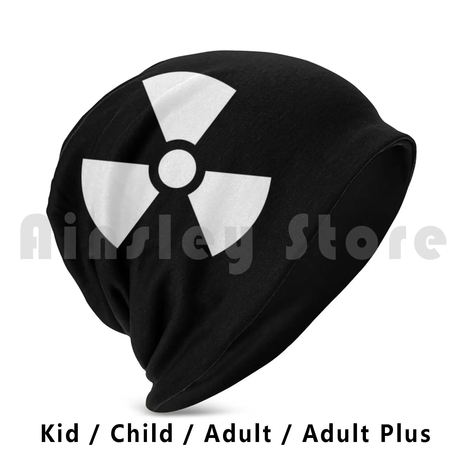 Radioactive Danger Symbol Beanies Pullover Cap Comfortable Radioactive Danger Symbol Sign Warning Caution Radiation