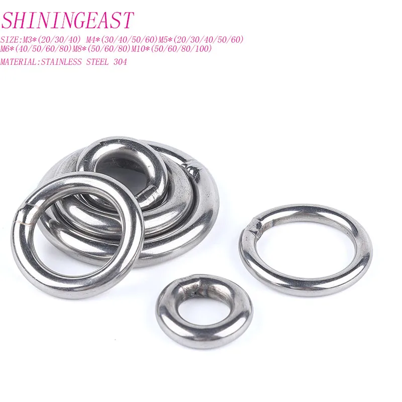 M3*(20-40)M4*(30-60)M5*(20-60)M6*(40-80)M8*(50-80)M10*(50-100)stainless steel 304 solid hammock ring connection 1001