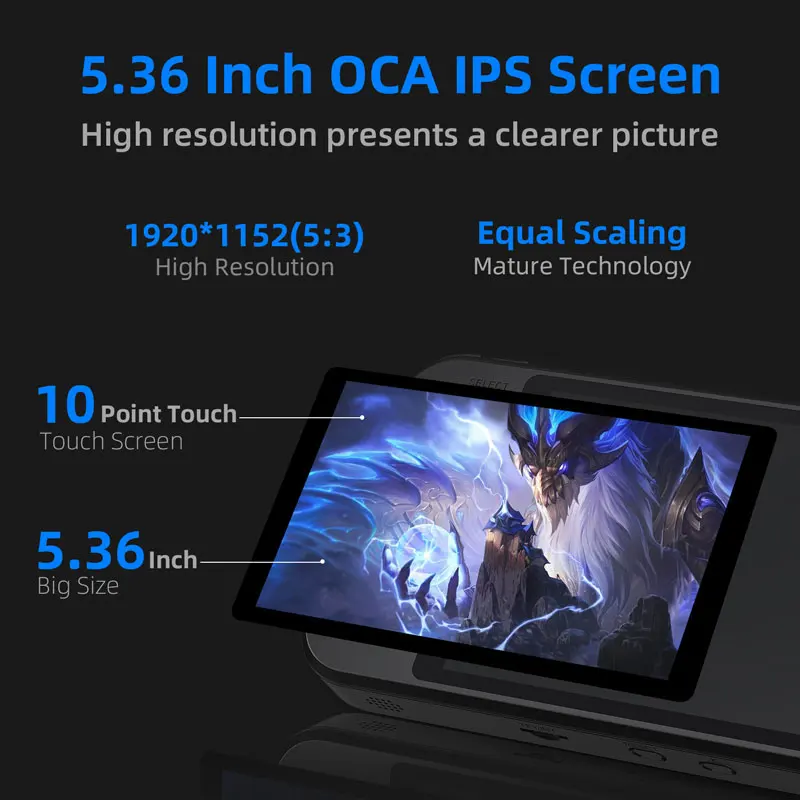 Anbernik RG552 نظام مزدوج يده وحدة التحكم 4200 ألعاب الرجعية 5.36 "IPS شاشة تعمل باللمس PD تهمة أندرويد لينكس المحمولة لعبة لاعب