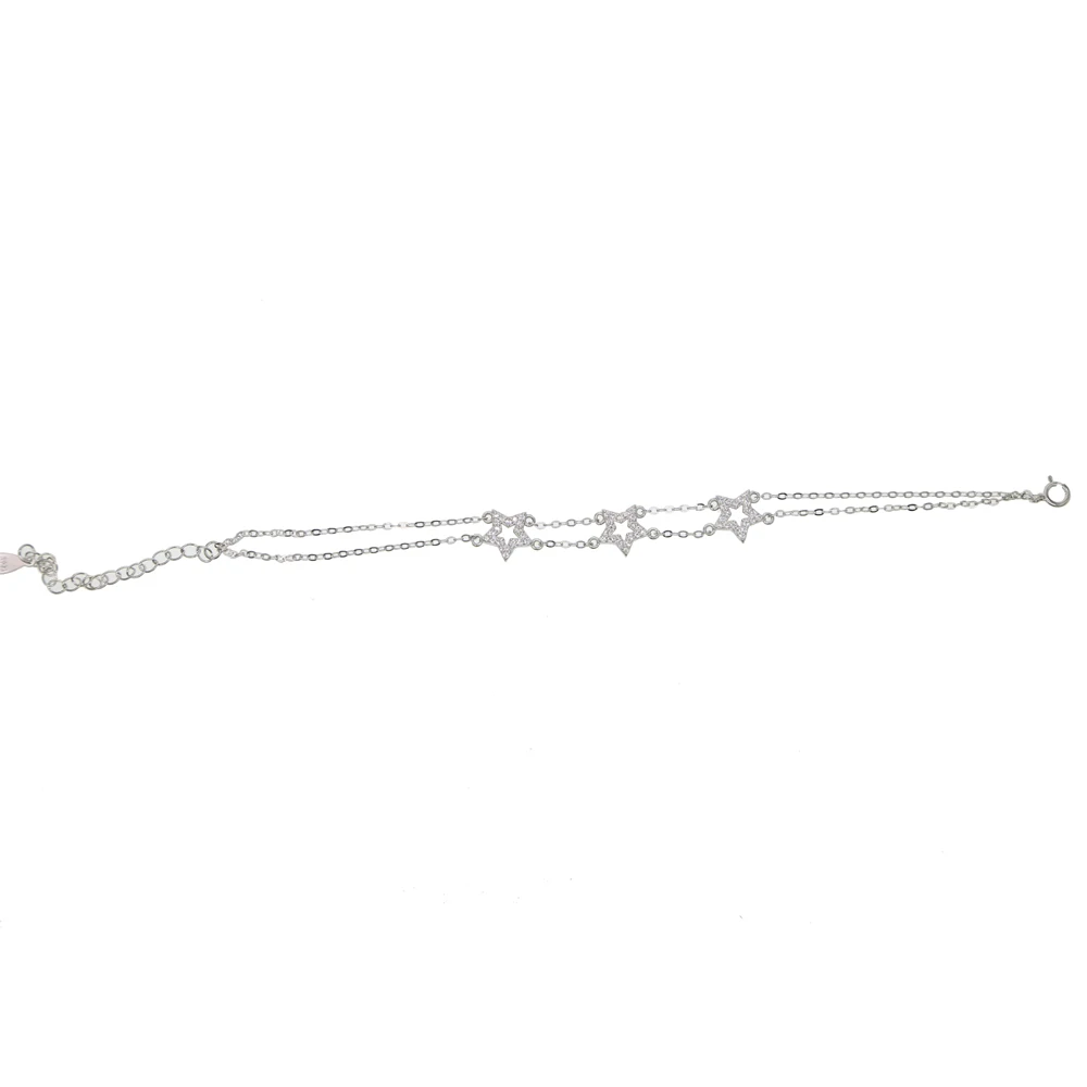 Classic Five-pointed micro pave clear stones charm 925 sterling silver Bracelets For Women New Arrival Charm Bracelets & Bangles
