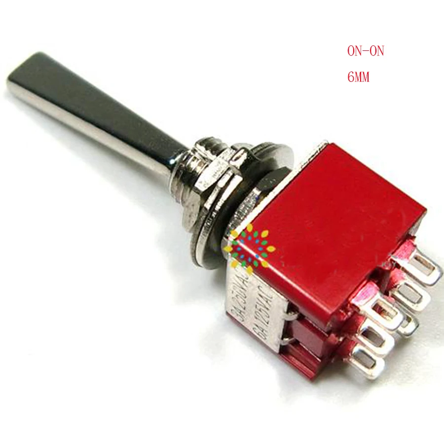 

5Pcs Sensor Switch Long Flat Handle 6 Pin ON-ON/ON-OFF-ON DPDT CQC UL ROHS Silvery Point Step New 24V Toggle Switch