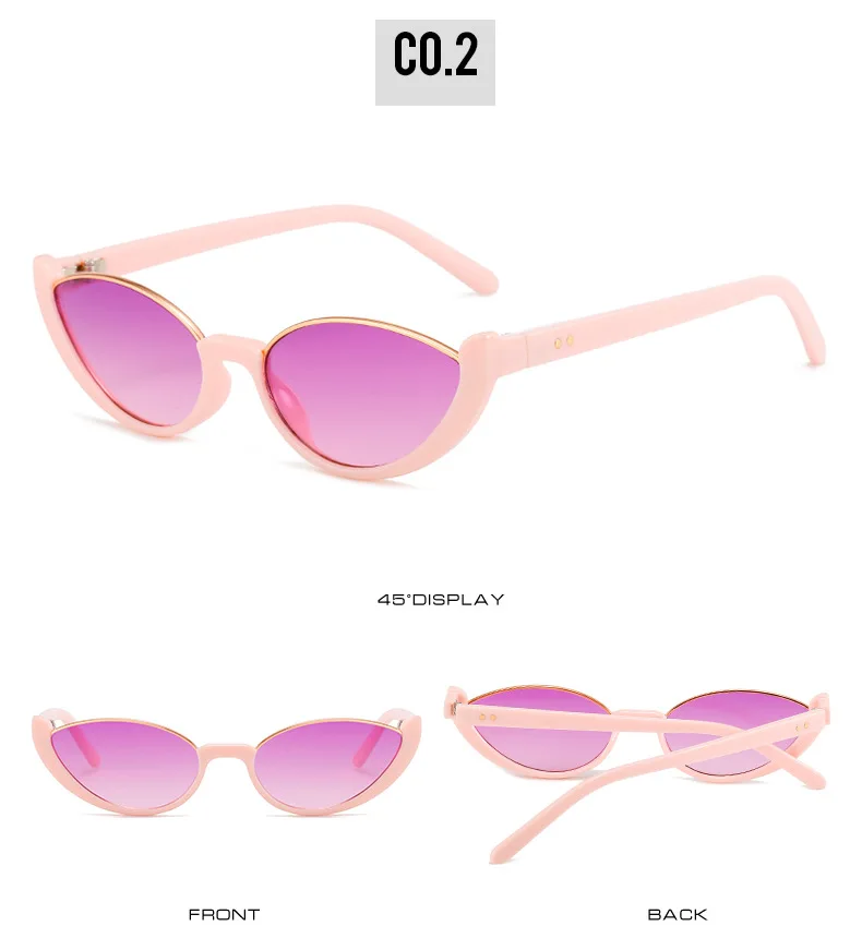 OEC CPO Kleine Rahmen Cat Eye Sonnenbrille Frauen Niet Vintage Shades Sonnenbrille Weibliche Mode Brillen Retro Brillen UV400 – Detail 7