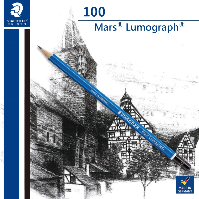 STAEDTLER 100 Graphite Sketch Pencil Water Soluble Mars Lumograph Student Art Supplies Soft Medium Hard Charcoal Pencils