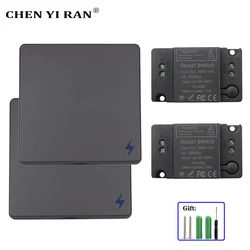 433Mhz Wireless Wall Smart Switch RF 86 Wall Panel Transmitter Safety Switch and AC 110V 220V Relay Interruptor for Light Lamp