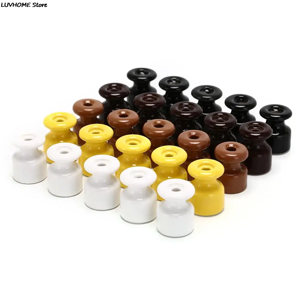 5pcs/lot For Wall Wiring High Frequency 5 Colors Electric Porcelain Ceramic Insulator Ceramic Insulators Porcelain Insulator