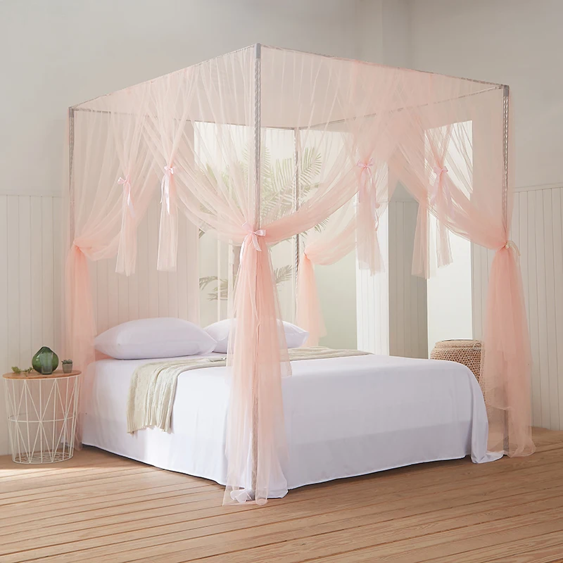 

New Princess Wind 1.2m 1.5m 1.8m Mosquito Net Thickened And Encrypted Floor Three Door Bed Double Household Without Support