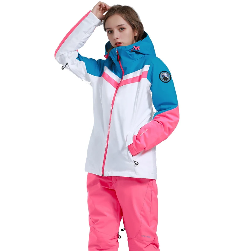 Fashion Girl's Ice Snow Suit Wear Snowboarding Clothing Waterproof Winter Outdoor Costumes Skiing Jackets or Strap Pants Woman's