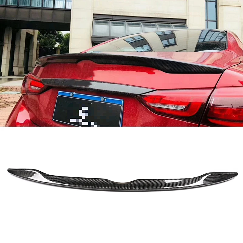 

Real Carbon Fiber Car Trunk Spoiler Wing For INFINITI Q50 Q50S 2014-2018 Rear Trunk Roof Wing