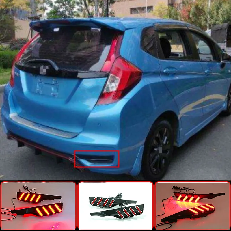 

LED Rear Bumper Light Fog Lamp Brake Light Turn Signal Reverse Light For Honda Jazz Fit 2018 Multi-functions