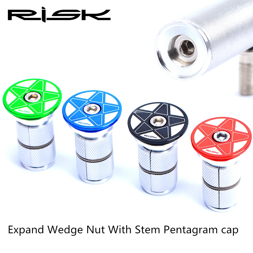 Rischio 28.6mm cuffia per bicicletta dado a cuneo con tappi e bullone Mountain Bike MTB set di espansioni forcella anteriore in carbonio accessorio per ciclismo