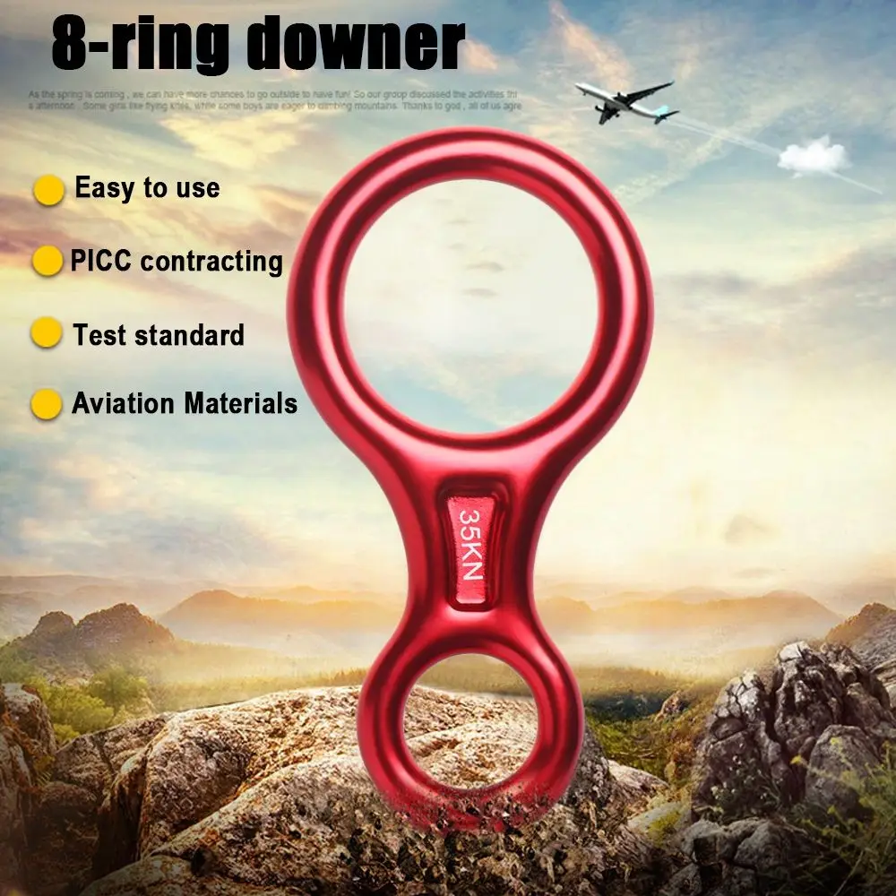 7 Colors 8 Word Equipment Rock Climbing Descenders Downhill Eight Rings Rope Descender Climbing Ring