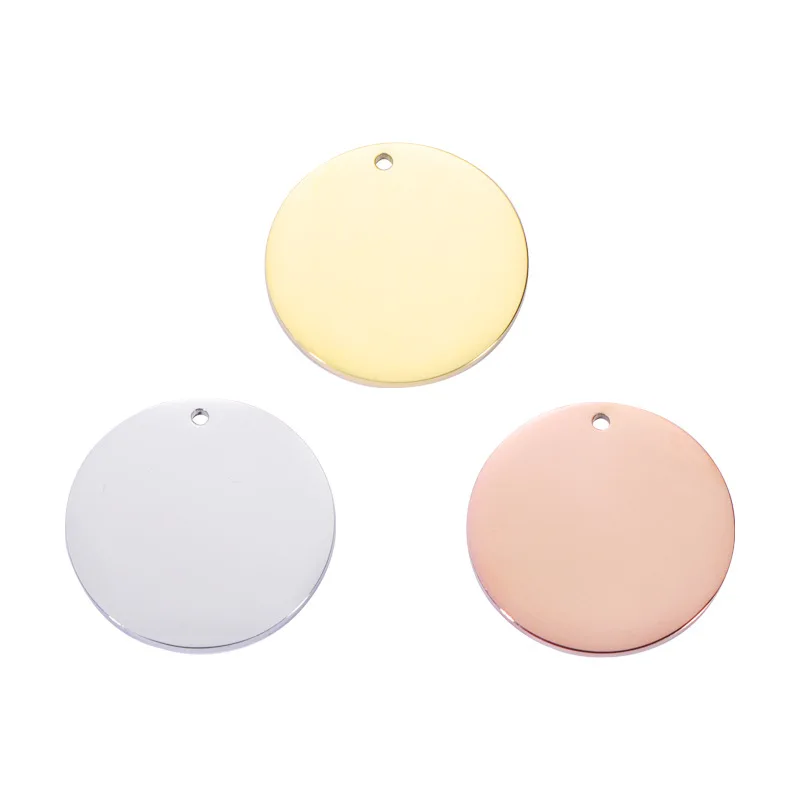 Stainless Steel Round Stamping Blanks Charms For engraving  DIY Making Jewelry Necklace Metal Circle Tag Round Connector image 4