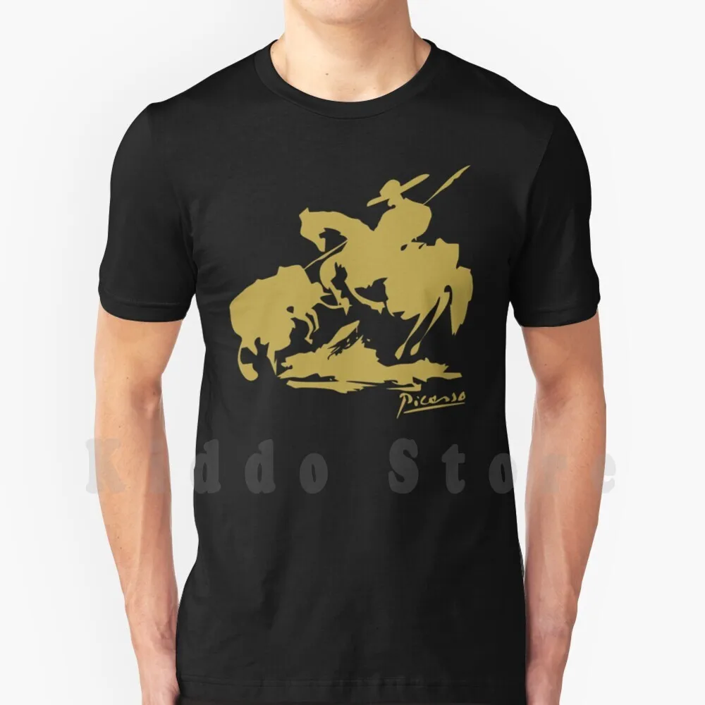Picasso Bullfighting Gold T Shirt Cotton Men DIY Print Cool Tee Picasso Pablo Escobar Bullfighting Bullfight