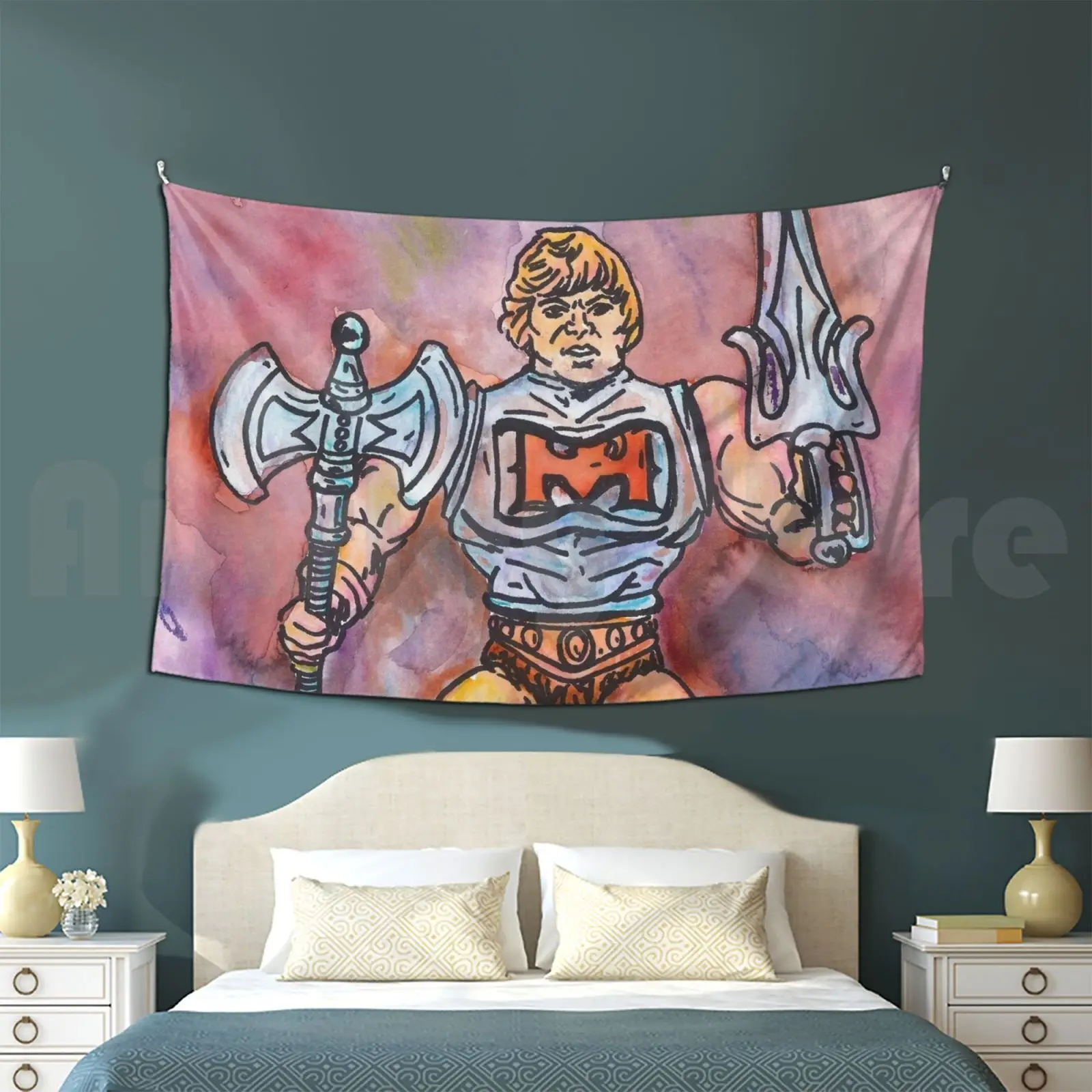 Battle Armor He-Man : Masters Of The Universe Customized Tapestry He Man Skeletor Masters Of The