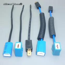 shhworldsea 2pcs halogen bulb connector socket extension wire H1 H3 power plug adapter connector socket lamp holders