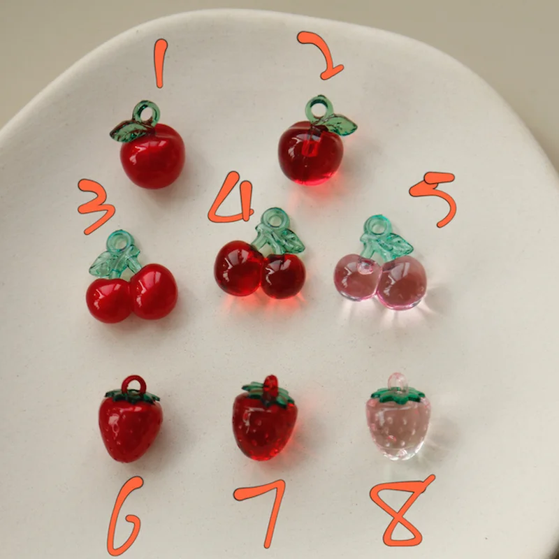 Cute fruit collection DIY hand-made accessories earrings jewelry materials ins wind night night with the same paragraph