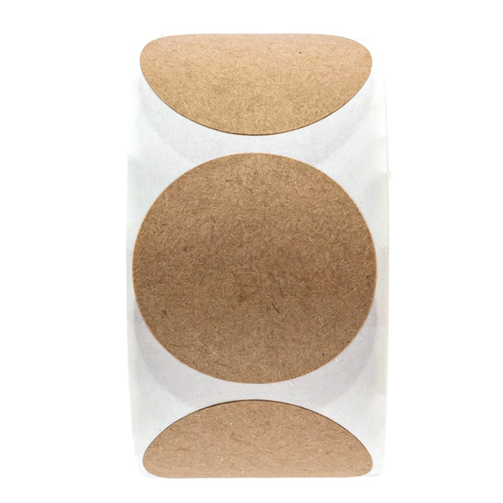 500Pcs Kraft Paper Stickers Round Blank Labels For Handmade Gift Tag Paper DIY Envelope Sealing Stickers Stationery