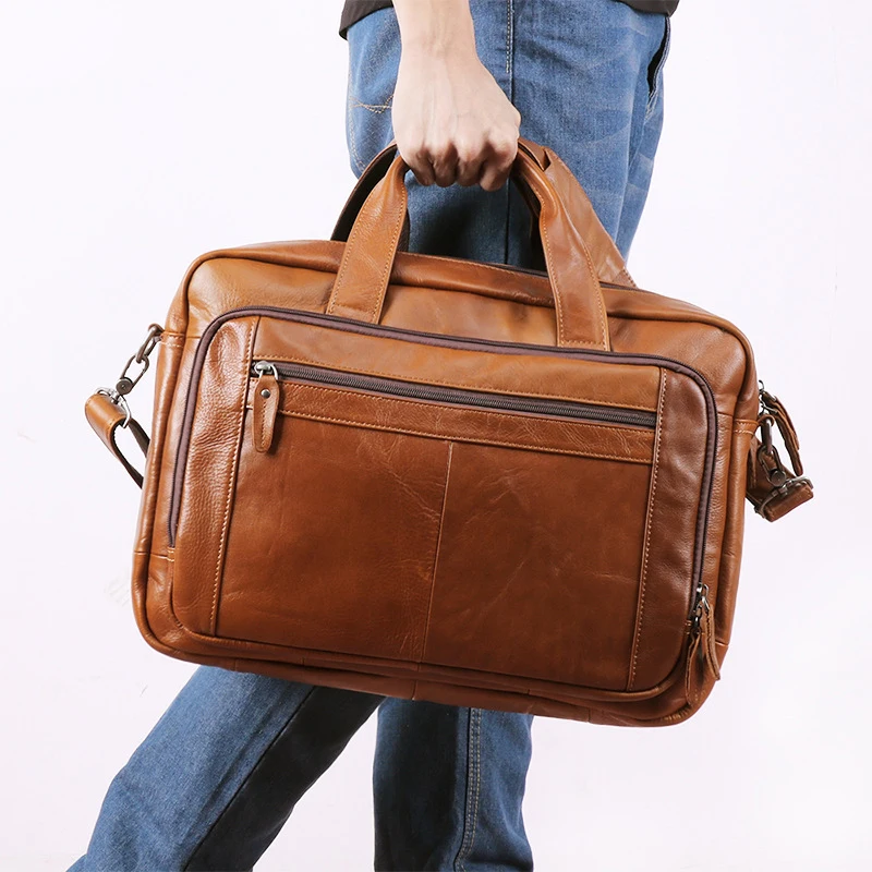 Imagem -02 - Bolsa de Computador Portátil de Couro Bolsa de Computador Viagem de Negócios Couro Único Ombro Maleta Masculina Case Lenovo Air Pro 156 17