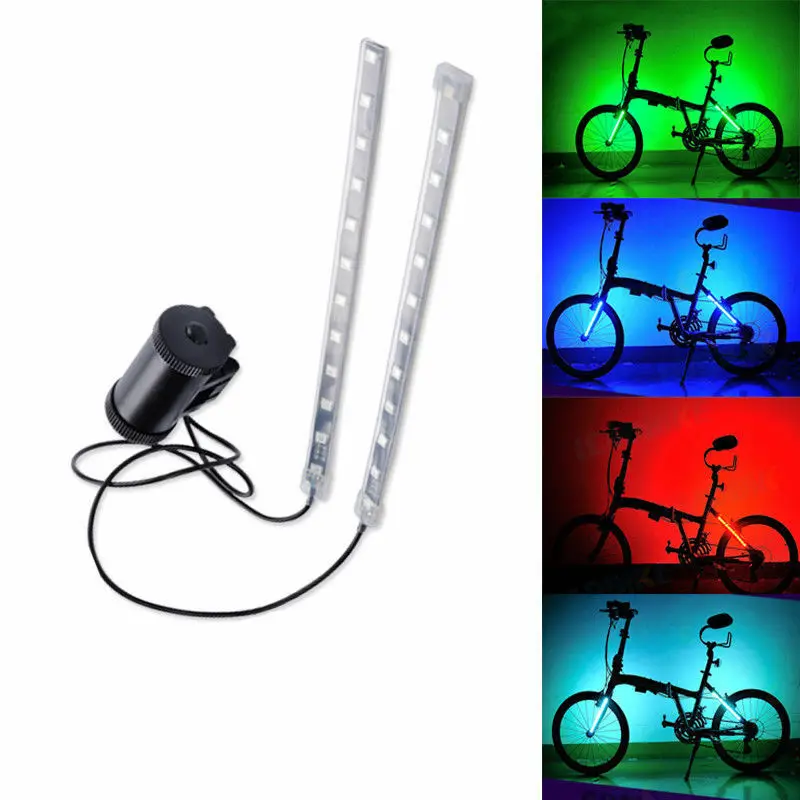 

Bike Bicycle 5 Color RGB LED Flash Tail Back Rear Light Stripe Warn Waterproof 5050 3AA Battery Bicycle Accessories