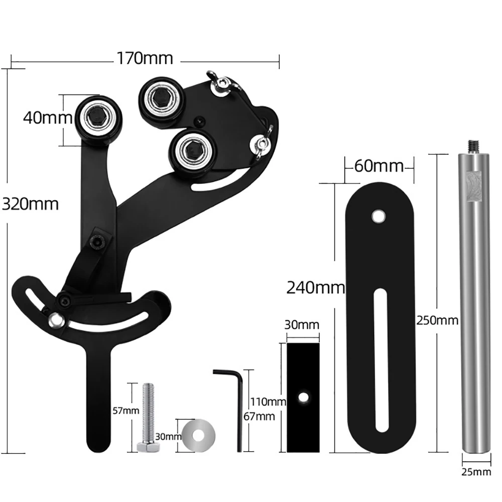 Woodworking Lathe Center Frame Steady Rest Center Stable Support Parts Shakeproof 3 Wheels Stabilizer Auxiliary Clamping Tool