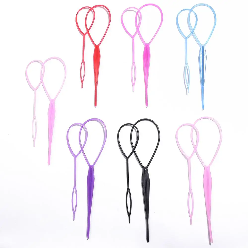 Mix Color 2-4Pcs/Set Ponytail Creator Plastic Loop Styling Tools Topsy Pony topsy Tail Clip Hair Braid Maker Tool Accessories