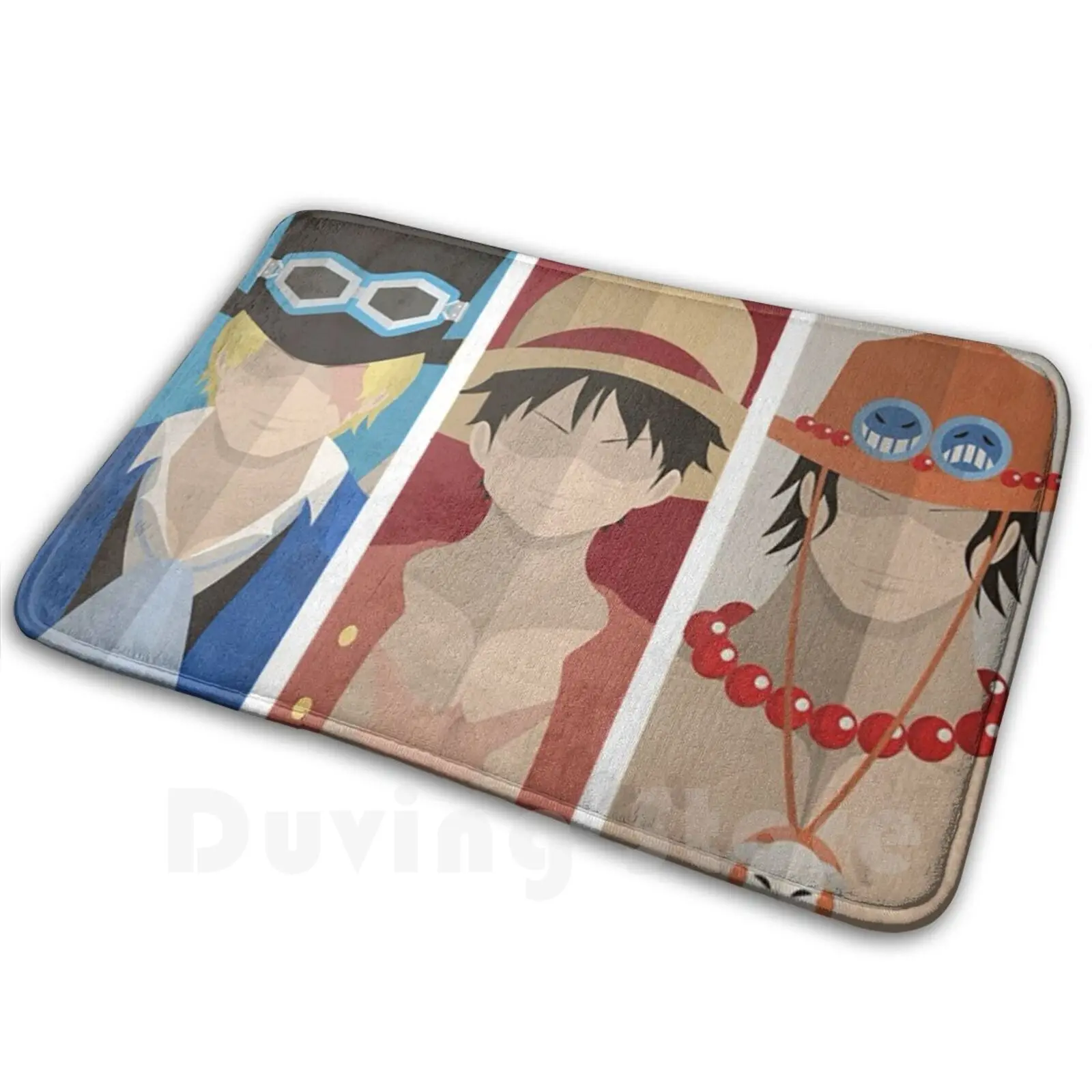 Brothers Carpet Mat Rug Cushion Soft Non-Slip Manga Cute Kawai Funny Wano Kuni Barbe Blanche Shichibukai Luffy