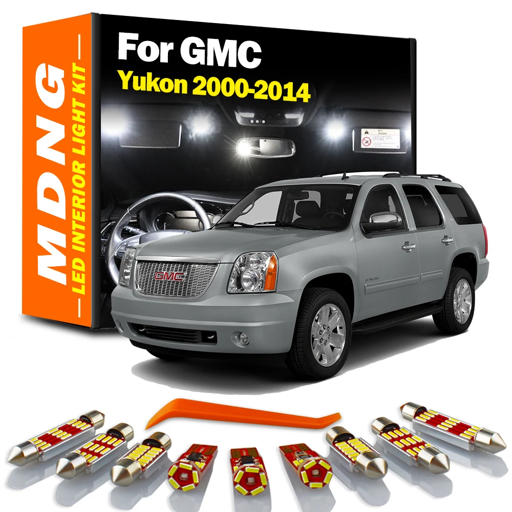 MDNG Canbus LED Interior Light Kit For GMC Yukon 2000-2009 2010 2011 2013 2014 Map Dome Trunk License Plate Lamp Car Accessories