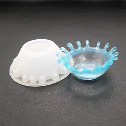 Caja de almacenamiento de salpicaduras de agua, molde de silicona con forma de gota de agua, caja de baratija, cuenco Kawaii, suministros de artesanía de resina UV