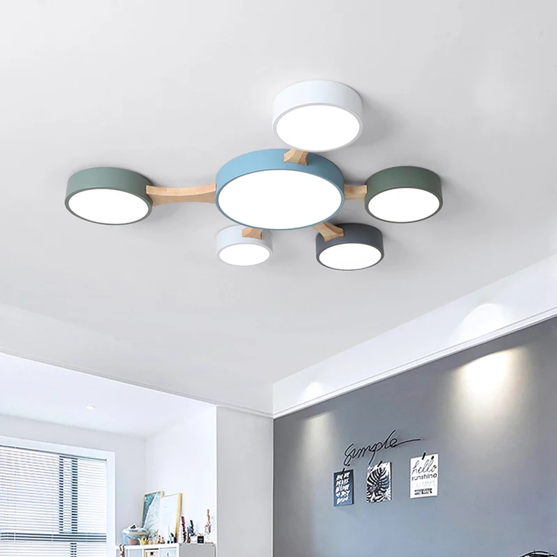 

Nordic bedroom ceiling lights simple modern living room personality creative LED book room macaron lamp