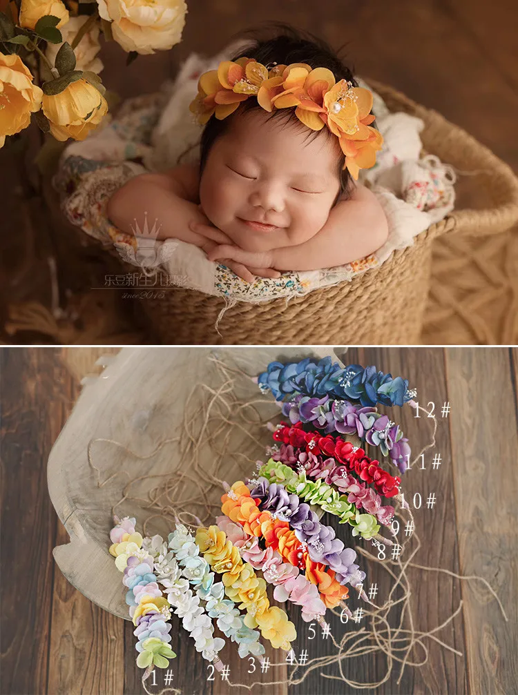 Three-dimensional petal headdress baby photograph head flower  newborn photo props studio shooting accessories