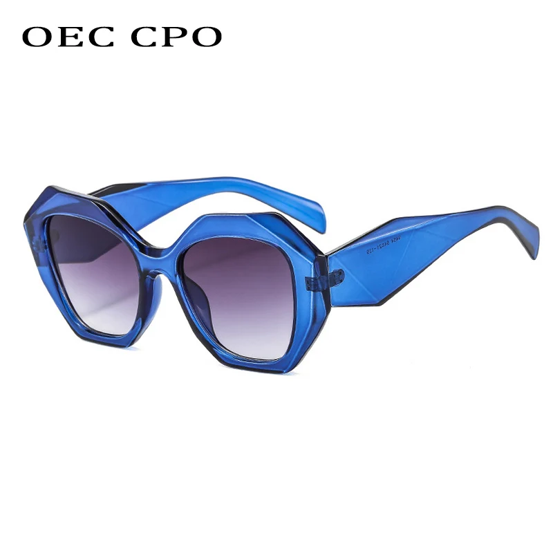 OEC CPO Square Sunglasses Women 2021 New Fashion Punk Sun Glasses Female Purple Big Frame Glasses Men Vintage Gradient Eyewear