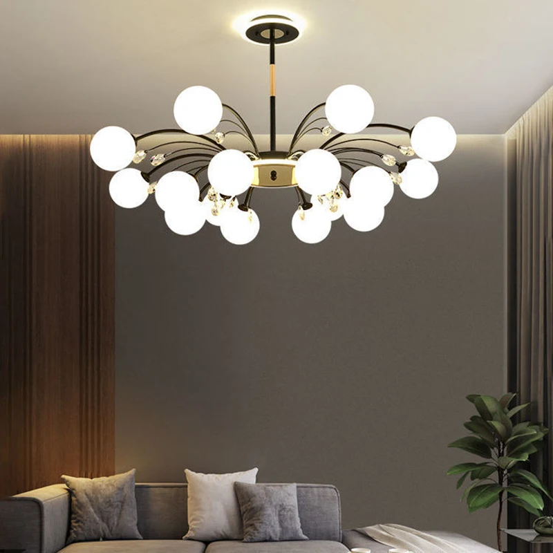 

nordic crystal Chandelier E27 lamp holder Glass Postmodern led chandelier lighting for Livingroom Bedroom Diningroom AC110-220v