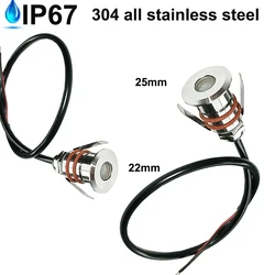 22mm Mini LED Underground Light IP67 Waterproof Inground Lamp 12V Outdoor Ground Spot Landscape Garden Deck Stair Buried Lightin