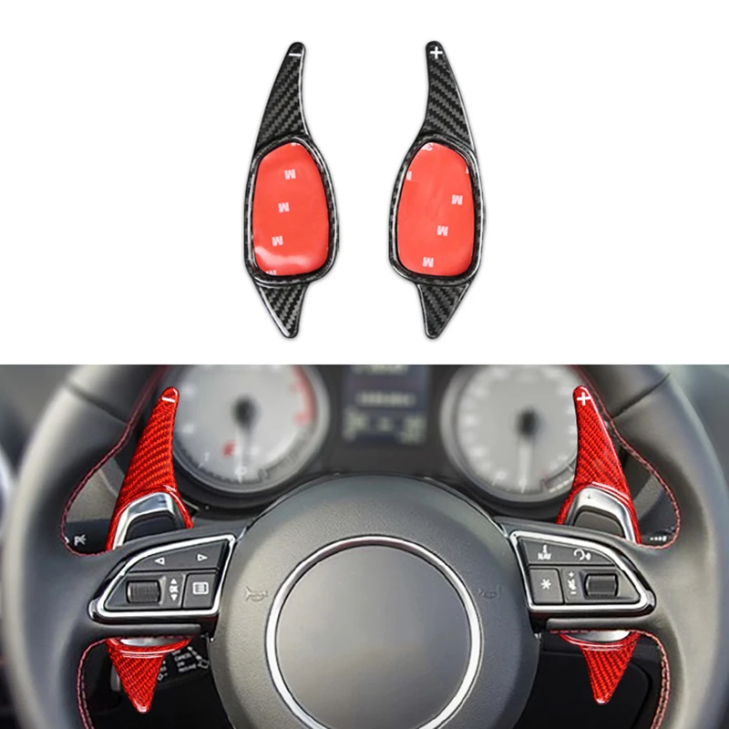 

Carbon Fiber Car Steering Wheel Paddle Shifter Extension Sticker For Audi S3 S5 SQ5 RS6 RS7 A5Coupe Car Stickers Interior Decors