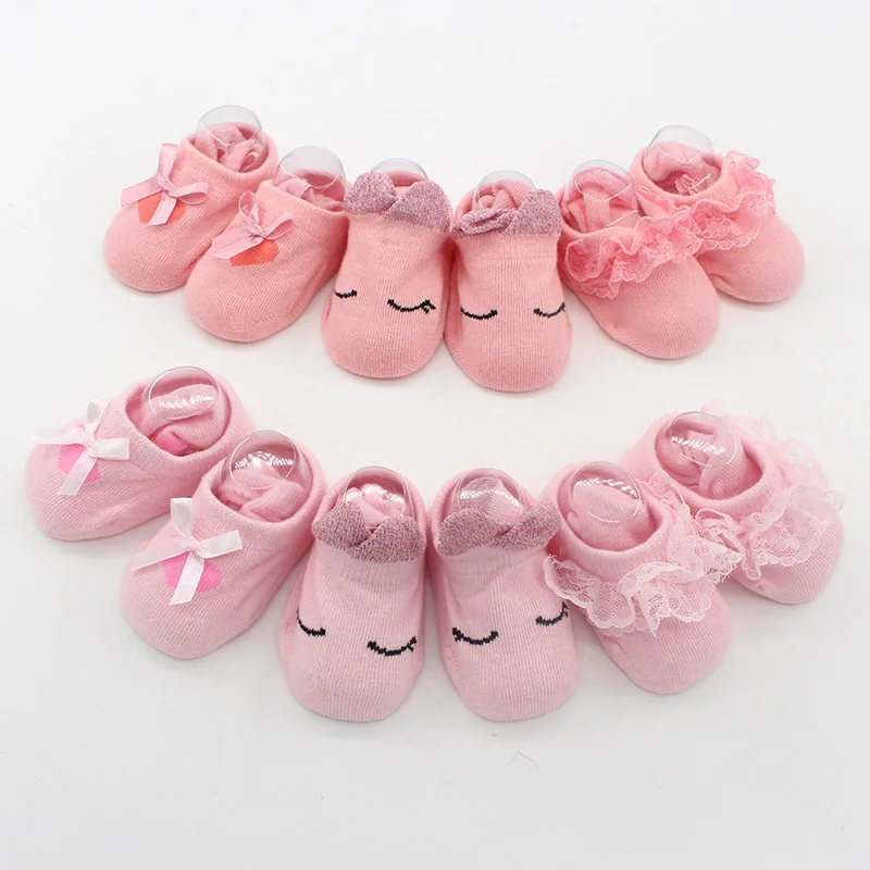 Spring and autumn Period New Baby Socks Cotton Lace Bowknot Booties Dispensing Antiskid Indoor Floor Children Socks