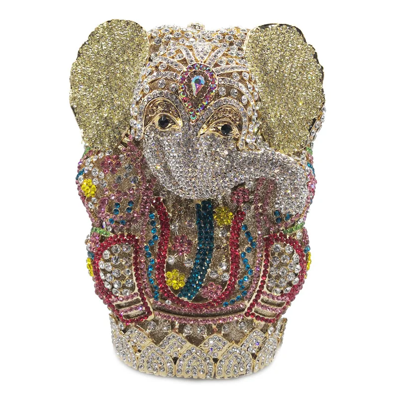 

Boutique Bon Thai Buddhism Elephant Crystal Women Evening Clutch Bags Wedding Formal Dinner Minaudiere Handbags And Purses