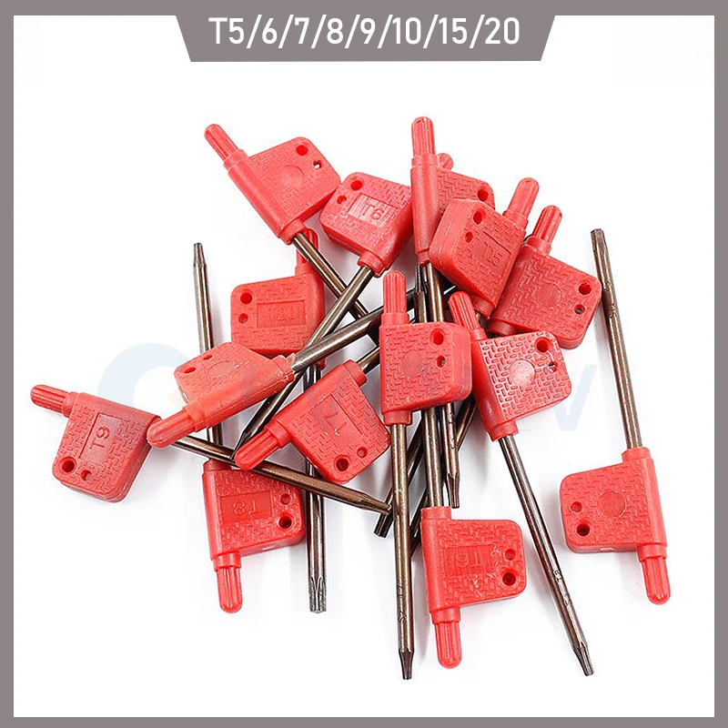 10PCS 20PCS 50PCS 100PCS Red Flag Torx Wrench T5 T6 T7 T8 T9 T10 T15 T20 For Lathe Turning Tools Holder Accessories CNC Machine