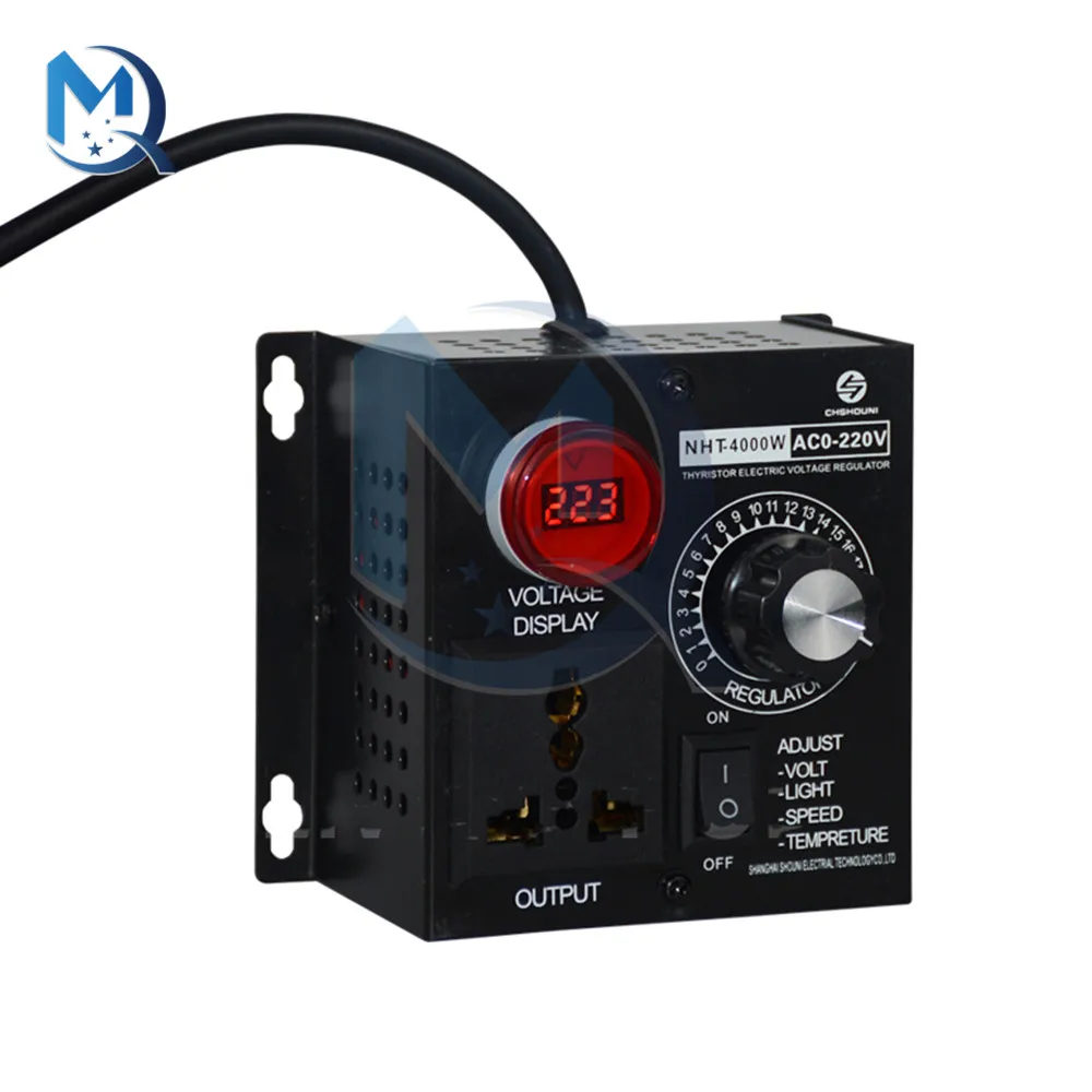 Motor Speed Controller AC110-220V 4000W Voltage Regulator Portable Temperature Speed Adjustable Voltage Controller