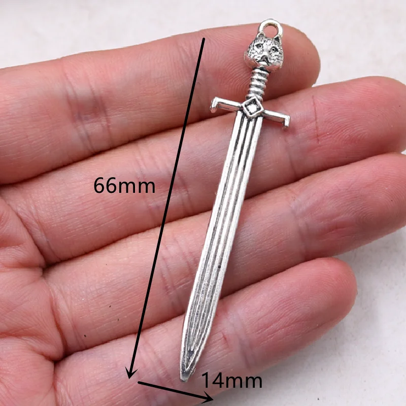 1 Pack Silver Plated Cold Weapon Collection Pendants Necklace Earrings Metal Accessories DIY Charms For Jewelry Crafts Making