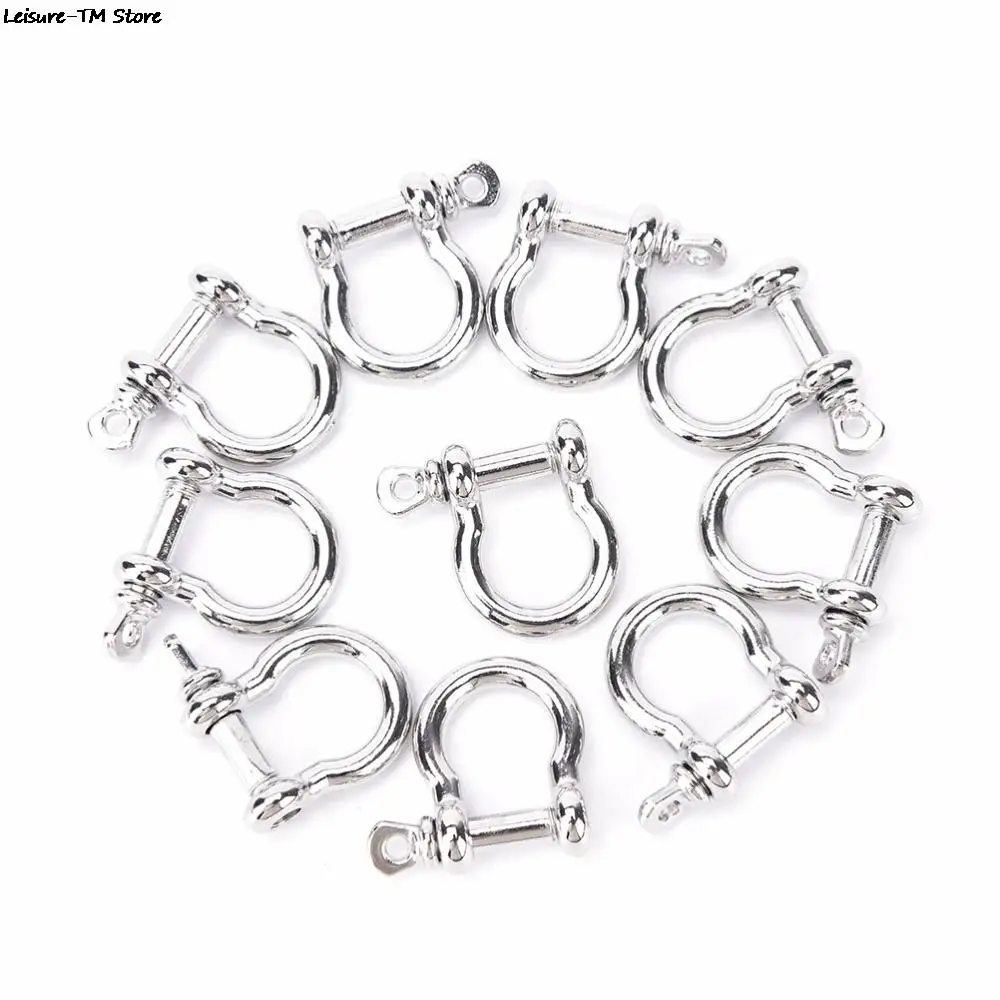 10Pcs/lot Stainless Steel O-Shaped Shackle Buckle Anchor Shackle Screw Pin for Paracord Outdoor Camping Survival Rope Bracelets