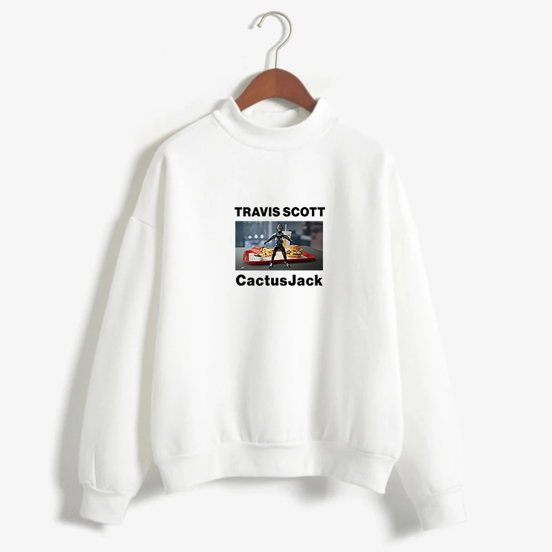 TRAVIS SCOTT Hoodies Sweatshirt Women Autumn Winter New Fleece Casual Harajuku Funny Turtleneck Tops Sudadera Streetwear Clothes