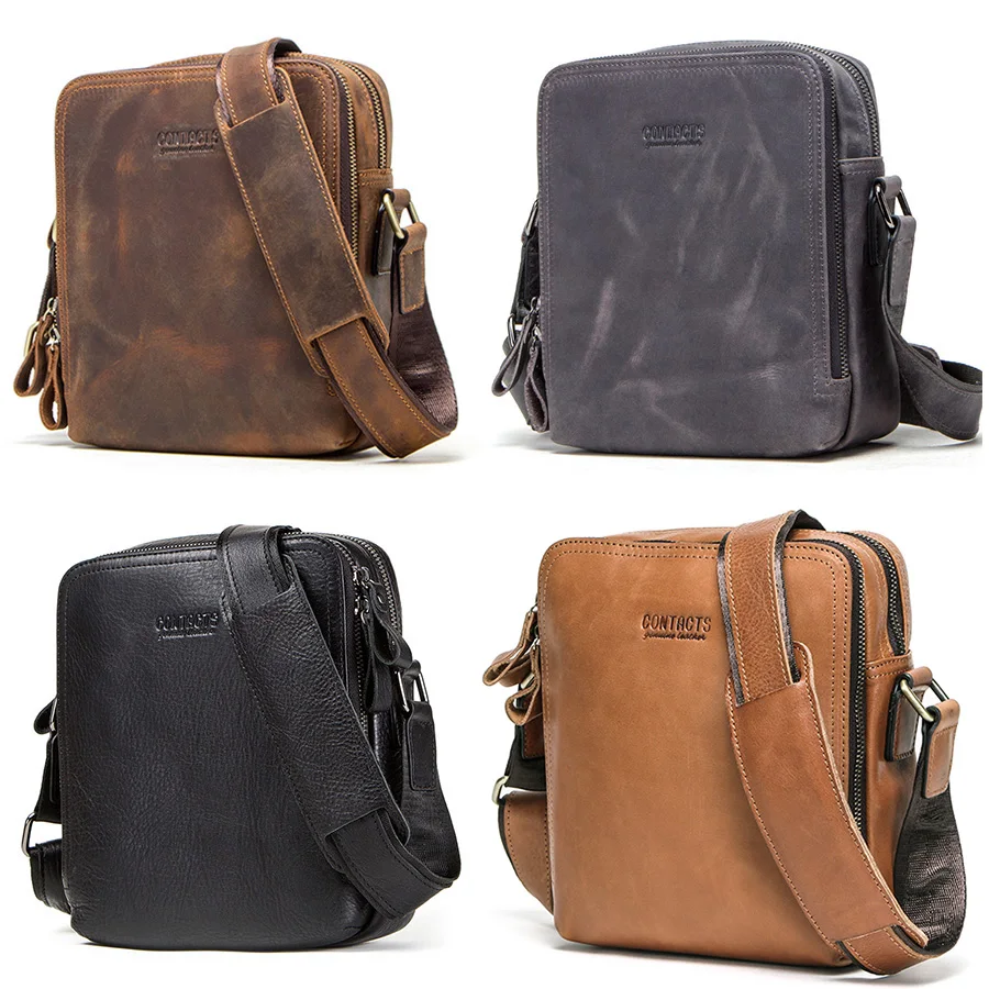 Imagem -05 - Bolsa Mensageiro de Couro Genuíno para Homens Bolsas de Ombro Vintage Bolsa Crossbody Masculino 79 Ipad Mini Alta Qualidade Novo 2023